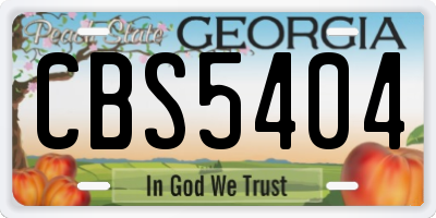GA license plate CBS5404