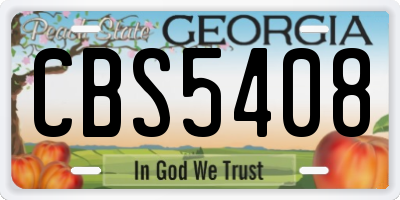 GA license plate CBS5408