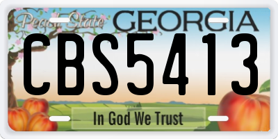 GA license plate CBS5413