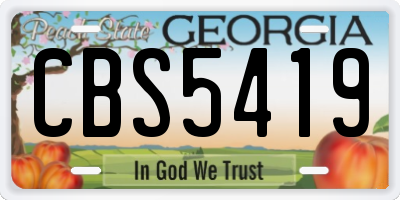 GA license plate CBS5419