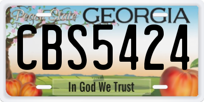 GA license plate CBS5424