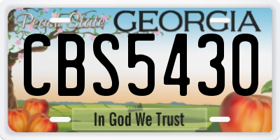 GA license plate CBS5430