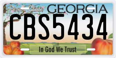 GA license plate CBS5434
