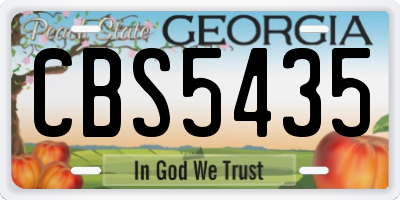 GA license plate CBS5435