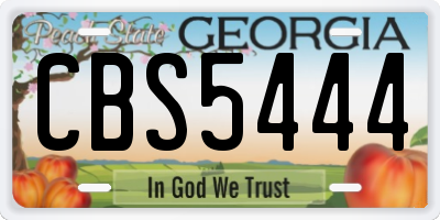 GA license plate CBS5444