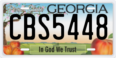 GA license plate CBS5448