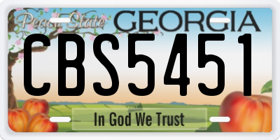 GA license plate CBS5451