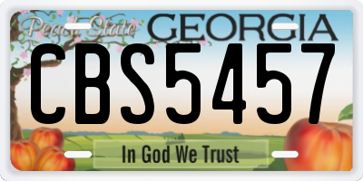 GA license plate CBS5457