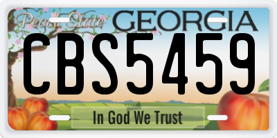 GA license plate CBS5459