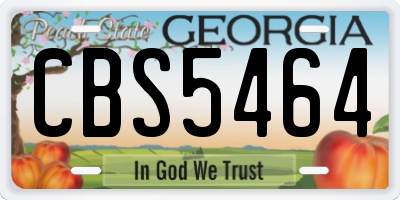 GA license plate CBS5464