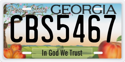 GA license plate CBS5467