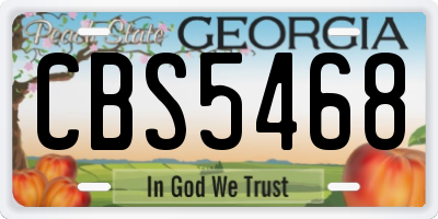 GA license plate CBS5468
