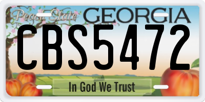 GA license plate CBS5472