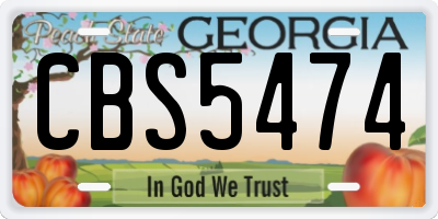 GA license plate CBS5474