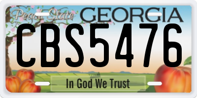 GA license plate CBS5476