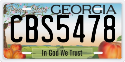 GA license plate CBS5478