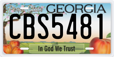 GA license plate CBS5481