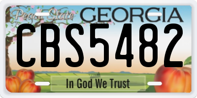 GA license plate CBS5482