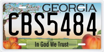 GA license plate CBS5484