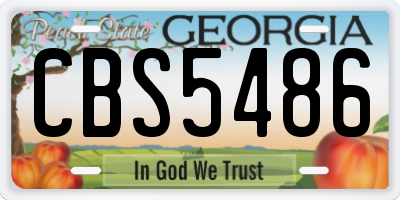 GA license plate CBS5486