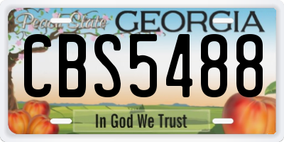 GA license plate CBS5488