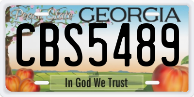 GA license plate CBS5489