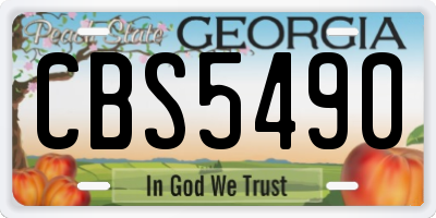GA license plate CBS5490