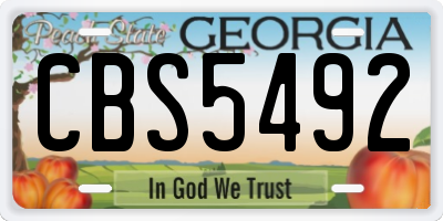 GA license plate CBS5492