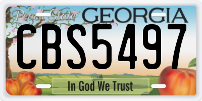GA license plate CBS5497