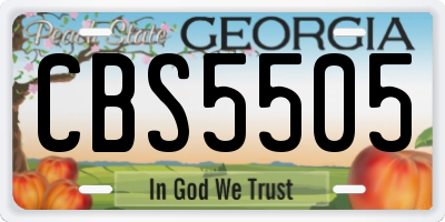GA license plate CBS5505