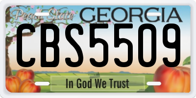 GA license plate CBS5509