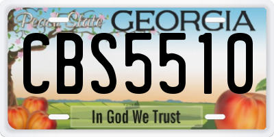 GA license plate CBS5510