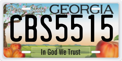 GA license plate CBS5515