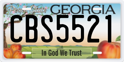 GA license plate CBS5521