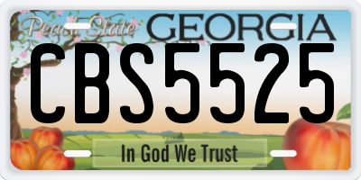 GA license plate CBS5525