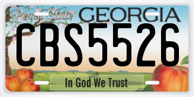 GA license plate CBS5526