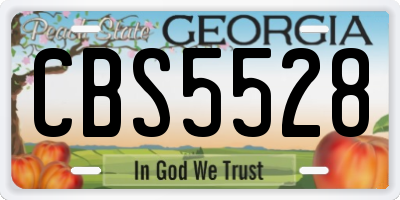 GA license plate CBS5528