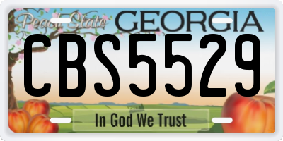 GA license plate CBS5529