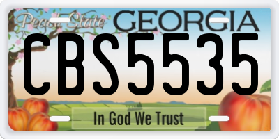 GA license plate CBS5535