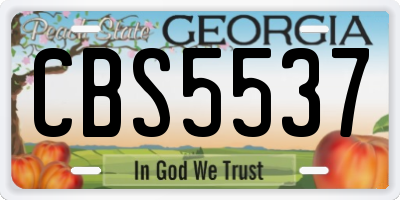 GA license plate CBS5537