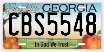 GA license plate CBS5548