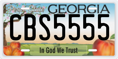 GA license plate CBS5555