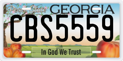 GA license plate CBS5559