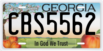 GA license plate CBS5562