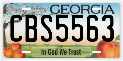 GA license plate CBS5563