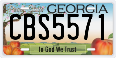 GA license plate CBS5571