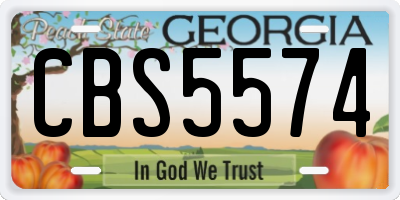 GA license plate CBS5574