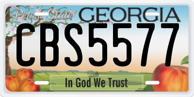GA license plate CBS5577