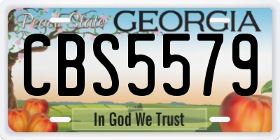 GA license plate CBS5579