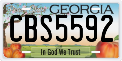 GA license plate CBS5592